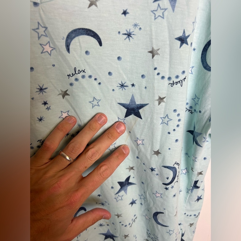 Enjoynight pajama Top Blue Star and Moon Novelty Print Size XL Blue comfortable - Picture 2 of 14